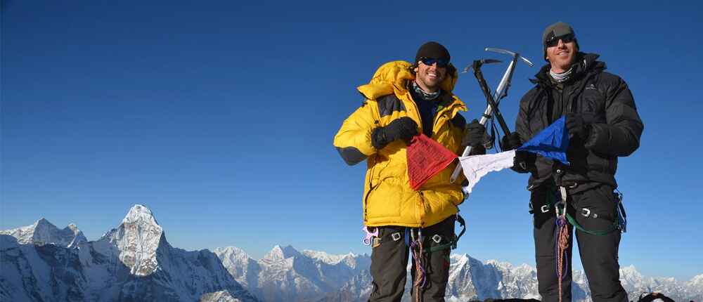 Our client on the top of summit